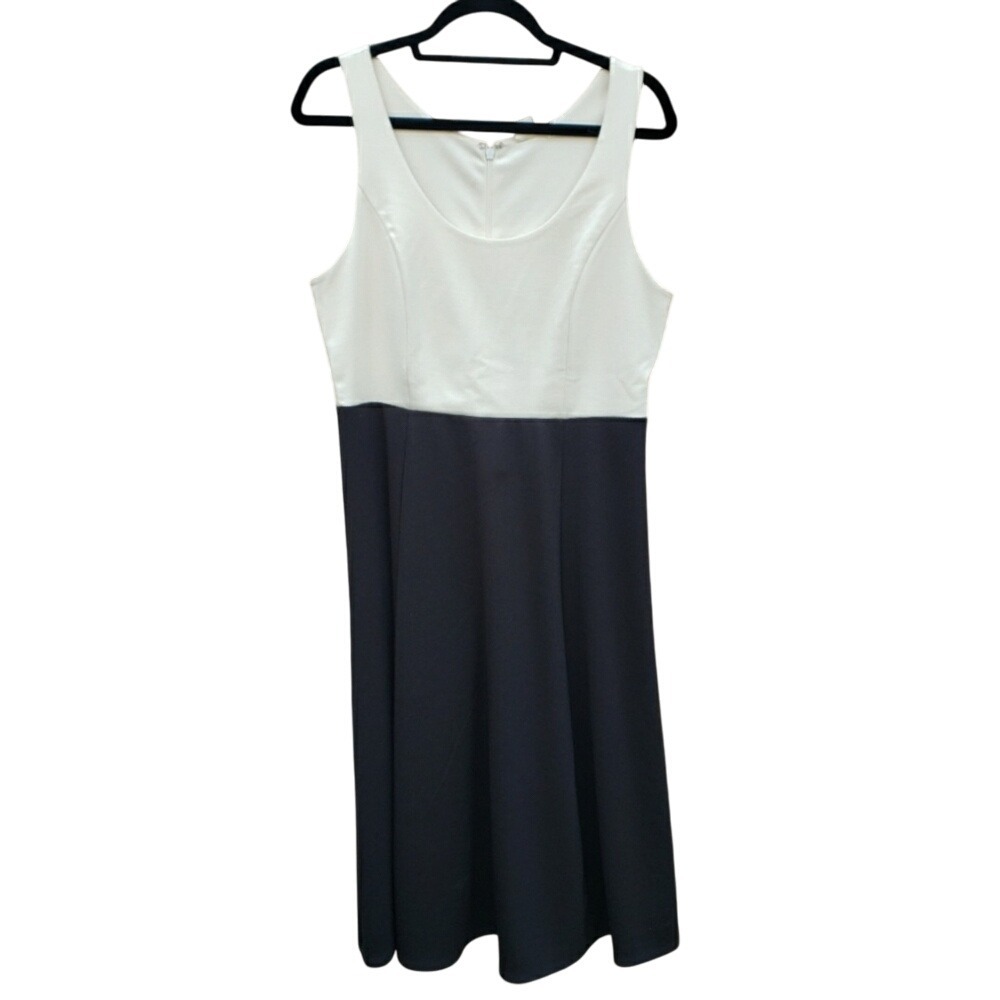 GAP Two Tone Sleeveless Dress Womens Size‎ 12 Black White Midi
